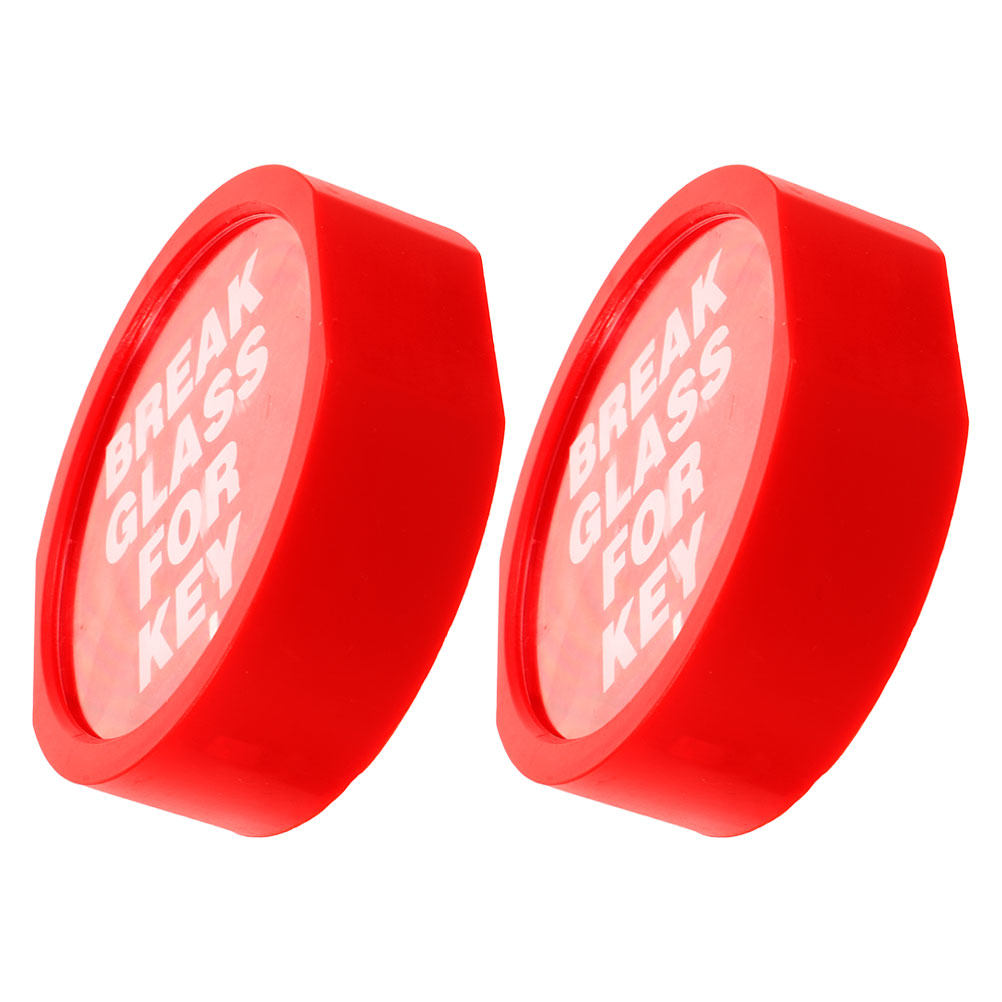 Home Security Key - กล่องเก็บกุญแจฉุกเฉิน 2 ชิ้น ปลอดภัยจากไฟไหม้ กระจกแตกได้ สีแดง