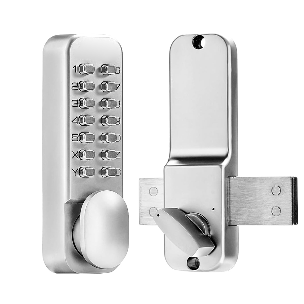 Home Security Key - แป้นพิมพ์กลไกพร้อมปุ่มปรับแบบหมุน, ล็อคประตูแบบไม่ใช้กุญแจกันน้ำทำจากโลหะผสมสังกะสีด้านเดียว, สำหรับบ้านและสำนักงาน
