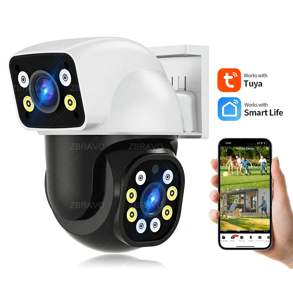Home Security Panel - สมาร์ทไลฟ์ 8MP WiFi Tuya กล้องกลางแจ้งมินิไอพีหน้าจอคู่ 4MP