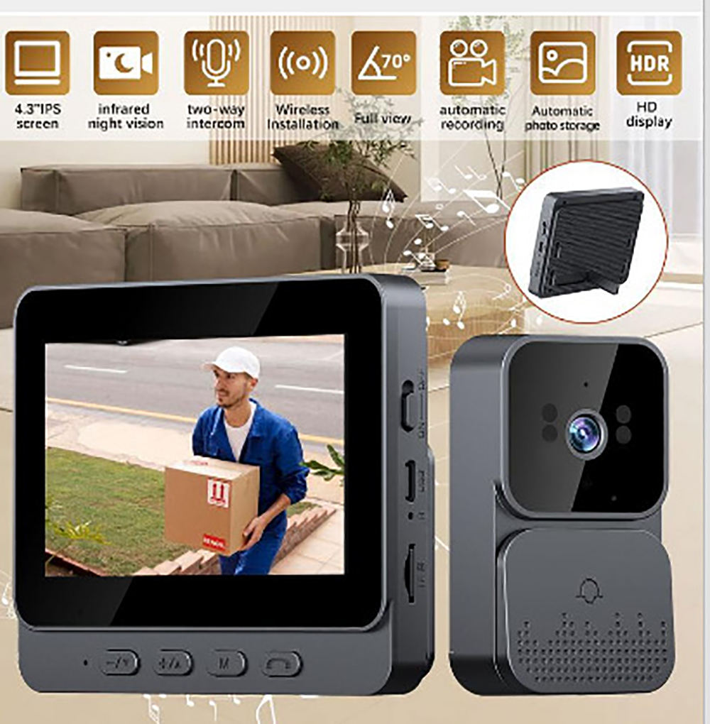 Home Security Video Cameras - ﻿ กล้องกริ่งประตู 4G กล้องวิดีโออินเตอร์คอม มองเห็นในที่มืด หน้าจอ