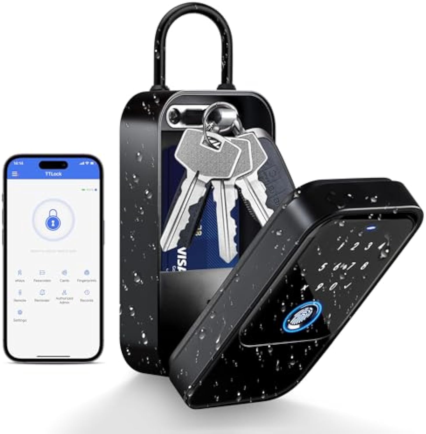 Home Security Key - Ttlock กล่องล็อคกุญแจอัจฉริยะกล่องกุญแจบ้านไร้สายกล่องกุญแจอิเล็กทรอนิกส์รหัสดิจิตอลบลูทูธตู้นิรภัยเก็บกุญแจสำหรับโฮสต์