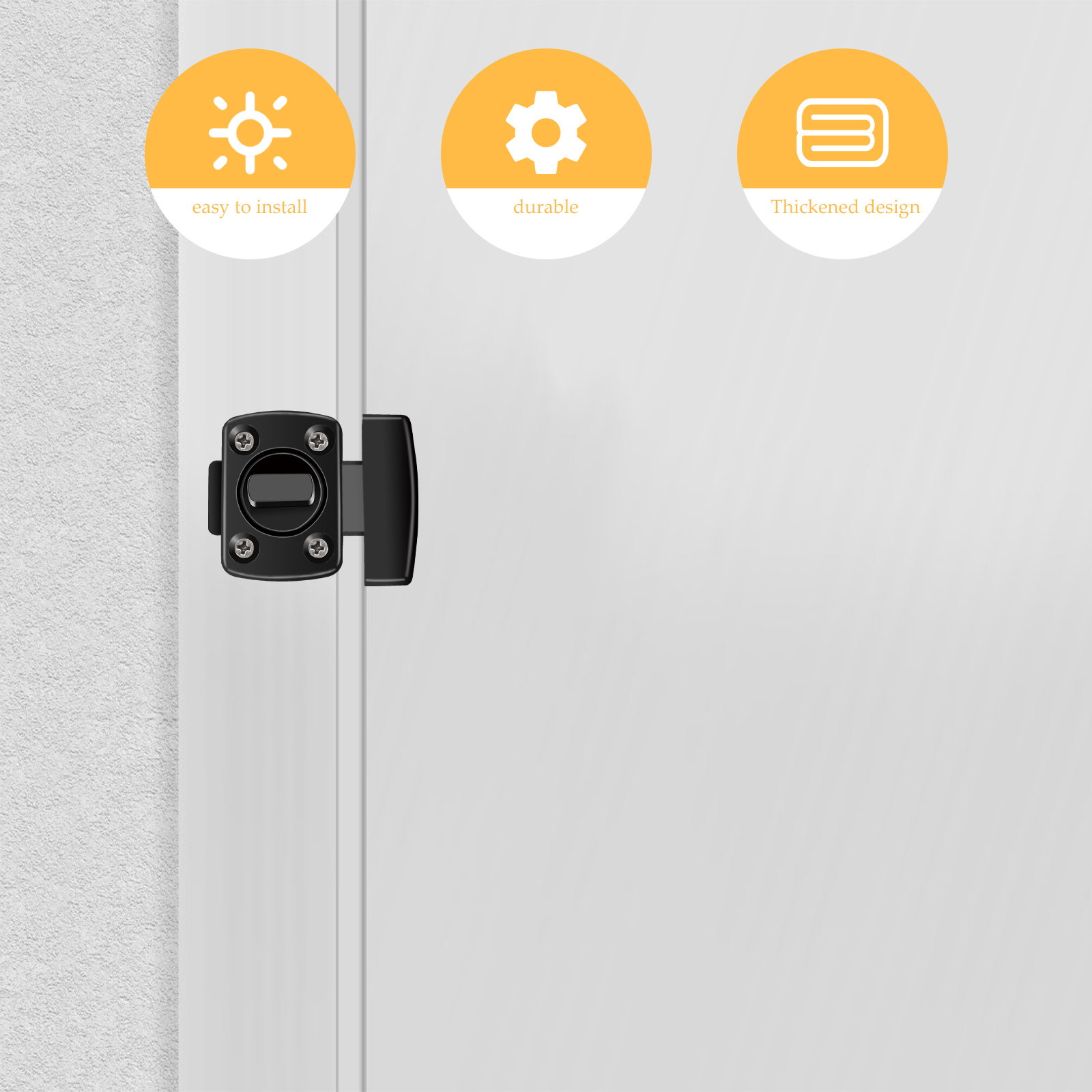 Home Security Doors - กลอนประตูบานเลื่อน ทำจากโลหะผสมสังกะสี พร้อมระบบเสริมความแข็งแรงแบบฝัง เพื่อความปลอดภัยในบ้าน กลอนประตูบานเลื่อนแบบสลัก