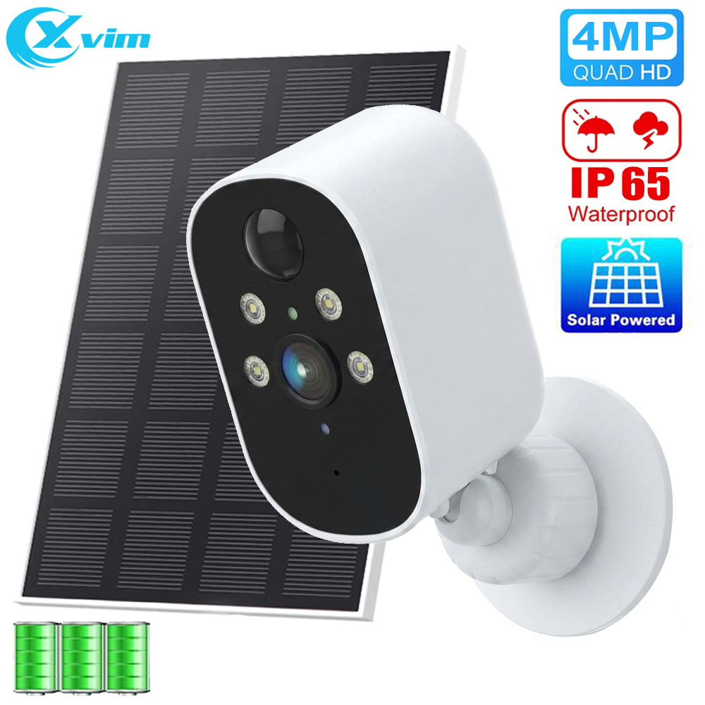 Home Security Panel - กล้องไร้สายพลังงานแสงอาทิตย์ 1080P กล้องรักษาความปลอดภัย WiFi ใช้พลังงานแสงอาทิตย์และแบตเตอรี่ ตรวจจับการเคลื่อนไหวของมนุษย์ด้วย