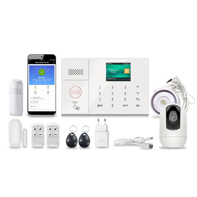 Home Security Using Gsm - ระบบเตือนภัยไร้สาย TUYA รุ่นขายดีที่สุด GSM+WIFI+3G 4G พร้อมอุปกรณ์เสริมสำหรับใช้งานภายนอกและภายในบ้าน
