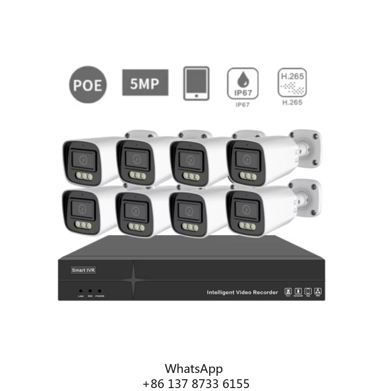 Home Security With Camera - ระบบกล้องวงจรปิดรักษาความปลอดภัยบ้าน 5MP 4CH 8CH รองรับกล้อง IP