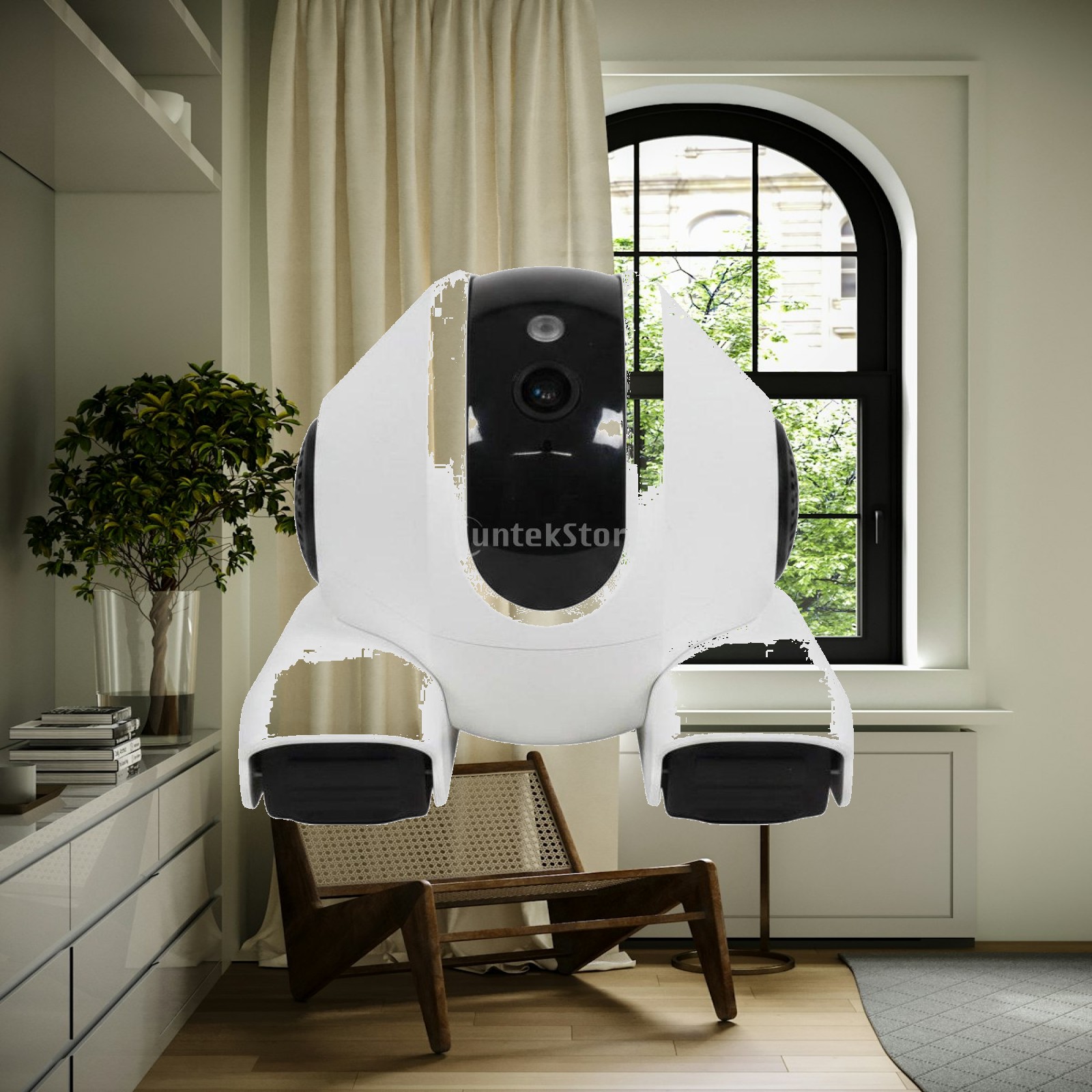Home Security Robot Dog - กล้องสำหรับสัตว์เลี้ยงในบ้าน ควบคุมผ่าน Wi-Fi สามารถเคลื่อนย้ายได้ มีระบบเสียง สำหรับสุนัขและแมว