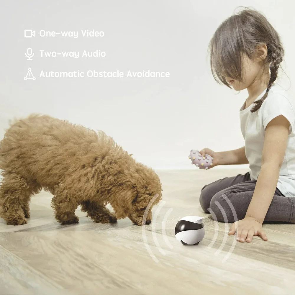 Home Security Robot Dog - หุ่นยนต์สำหรับสุนัข แมว ลูกสัตว์เลี้ยง 1080P ระบบรักษาความปลอดภัยภายในบ้าน พร้อมไฟส่องสว่างกลางคืน