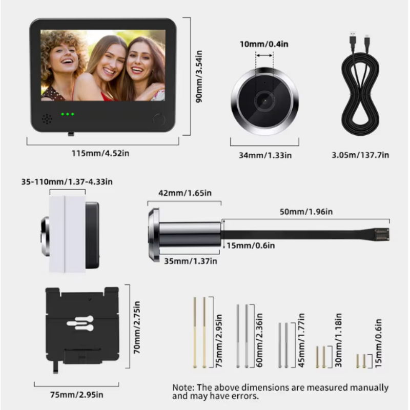 Danmini กล้องตาแมวอัจฉริยะ WiF - Home Security Video Cameras บทวิจารณ์และราคา
