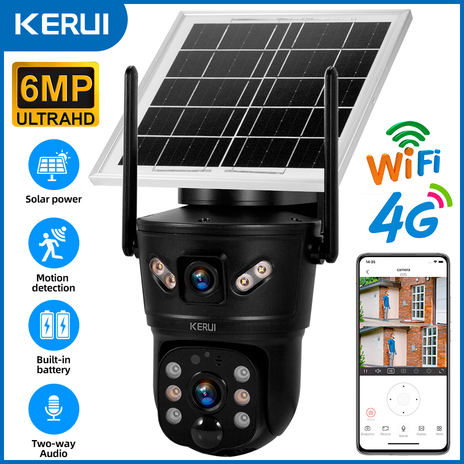 KERUI กลางแจ้ง 6MP พลังงานแสงอ - Home Security Video Cameras บทวิจารณ์และราคา