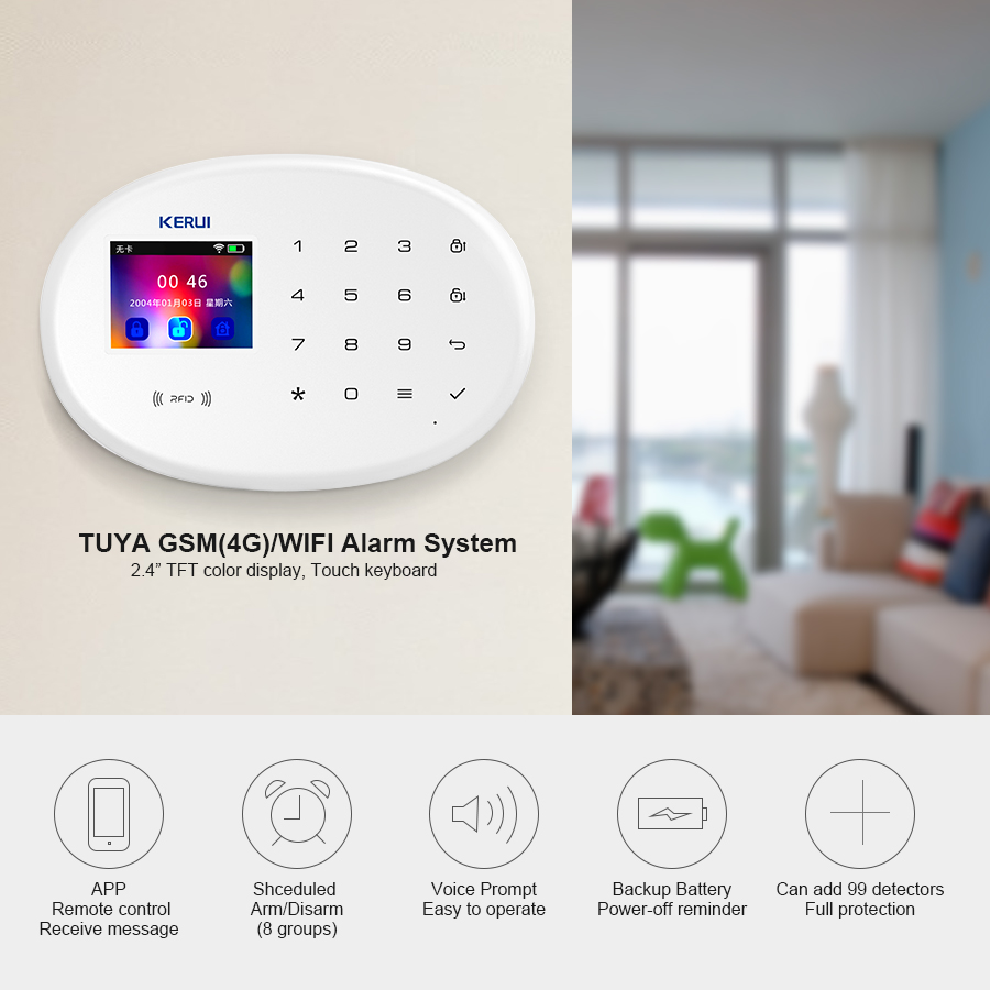 KERUI ชุดระบบเตือนภัย WIFI GSM - Home Security Group บทวิจารณ์และราคา