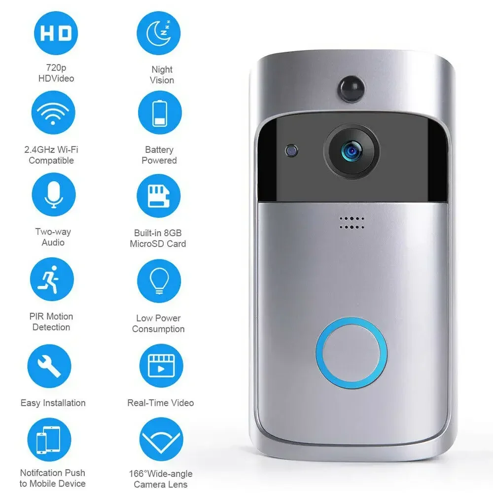 กล้องกริ่งประตูไร้สาย WIFI สำห - Home Security La บทวิจารณ์และราคา