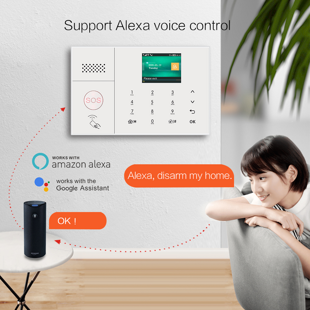 ระบบเตือนภัยไร้สาย TUYA รุ่นขา - Home Security Using Gsm บทวิจารณ์และราคา