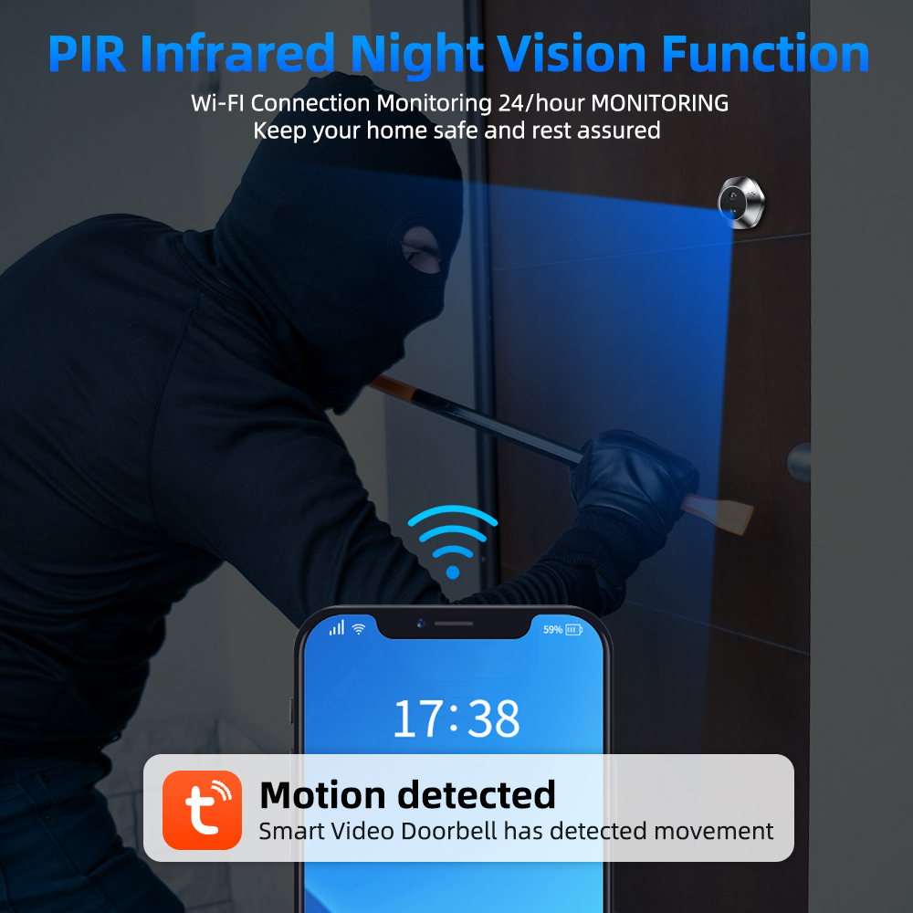1080P WiFi Peephole Tuya สมาร์ - Home Security La บทวิจารณ์และราคา